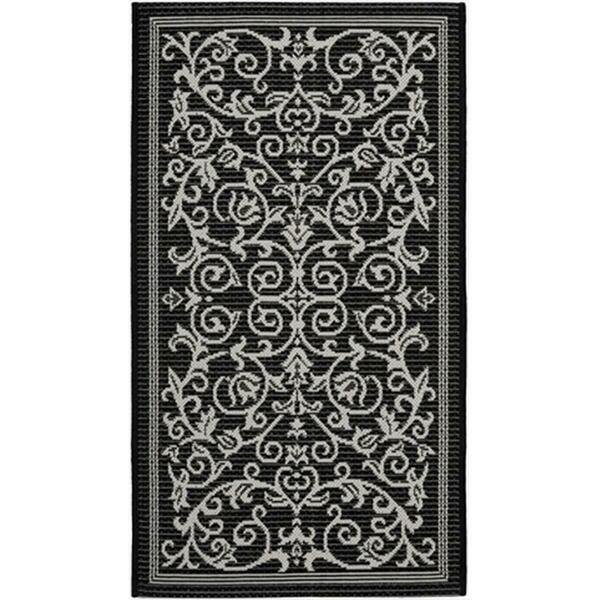 Safavieh 2 Ft. X 3 Ft. - 7 In. Accent- Indoor - Outdoor Courtyard Black And Sand Machine Made Rug CY2098-3908-2